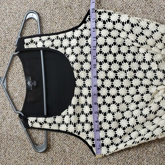 River Island Black And Beige Crochet Dress Size Small EUC - Picture 7 of 9